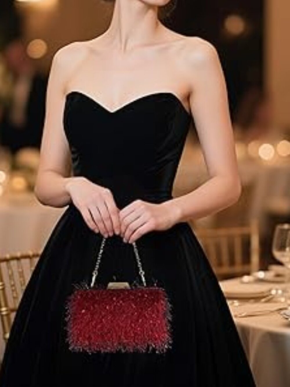 Fluffy Evening Clutch Handbag Wedding‎ Party Banquet Prom Crossbody Bag